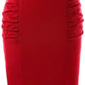 Vibrant Red Pencil Skirt